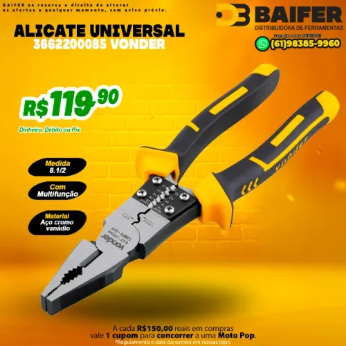 Alicate Universal 8.1/2 Multifunção 3662200085 Vonder