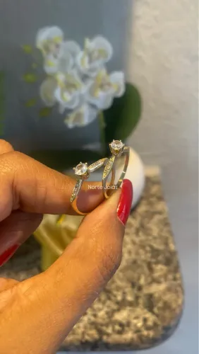 Anel Cravejado, Feminino, Moeda Antiga