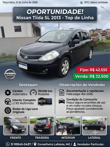 Nissan Tiida SL 1.8/1.8 Flex 16V Aut. 2013