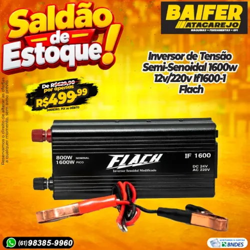 Inversor de Tensão Semi-Senoidal 1600w 12v/220v If1600-1 Flach
