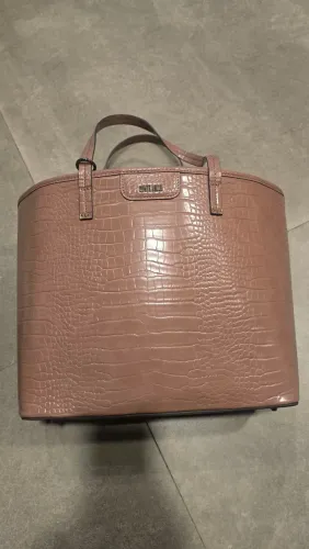 Bolsa Grande Santa Lolla Tote Croco Nude - Excelente Estado