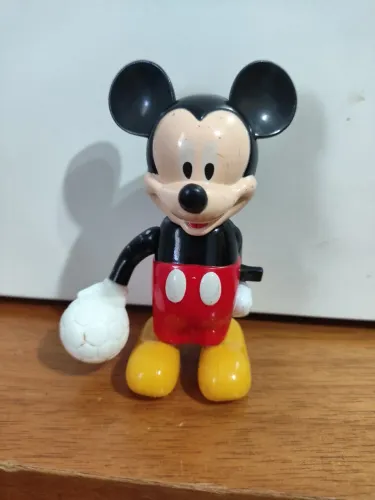Miniatura boneco Mickey mouse de dar corda antigo