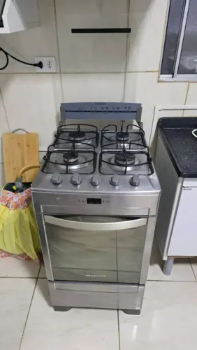 FOGÃO BRASTEMP INOX COM RELÓGIO DIGITAL