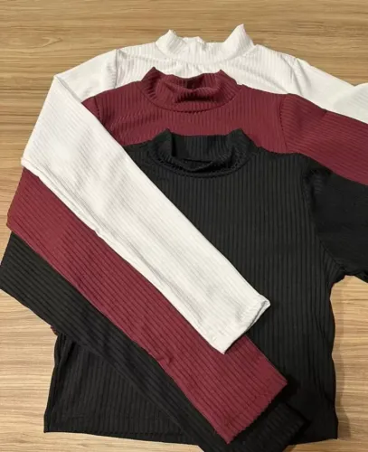 Kit Blusa Canelada - Manga longa