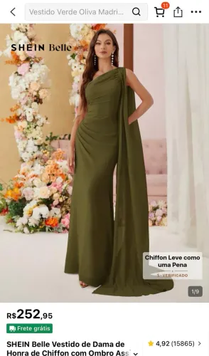 Vestido de Festa Evento Formatura Madrinha de Casamento Shein Novo