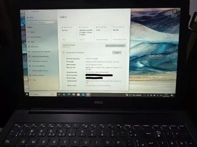 Notebook Dell Inspiron 5557 Intel Core I7 16Gb RAM, HD 1Tb, Vídeo Nvidea 4Gb, tochscreen