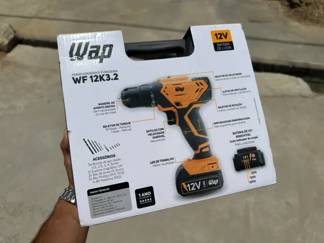 Parafusadeira e Furadeira WAP BPF12K3 12V!! LACRADA!! PROMOÇÃO!!