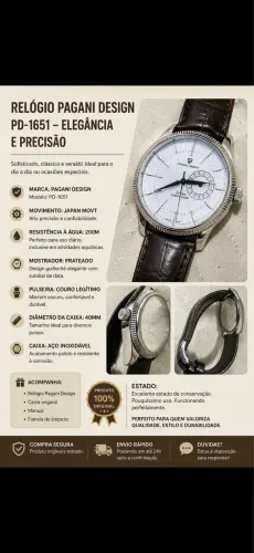 RELÓGIO PAGANI DESIGN PD-1651 - ELEGÂNCIA E SOFISTICAÇÃO | ORIGINAL