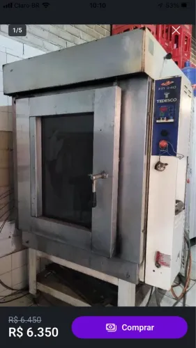 Forno de Padaria Tedesco turbo R$ 4.900,00
