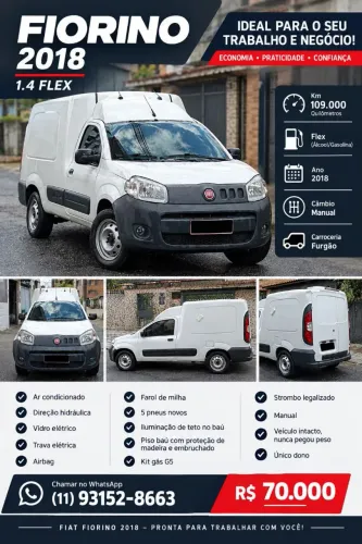 Fiat Fiorino Furgão Work. Hard 1.4 Flex 8V 2P 2018