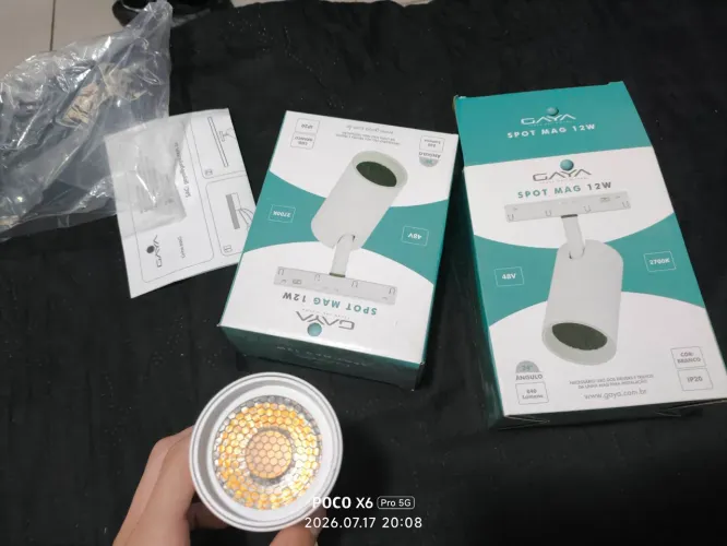 Spot LED Magnético Gaya 12W 48V 2700K Branco (Spot Mag)