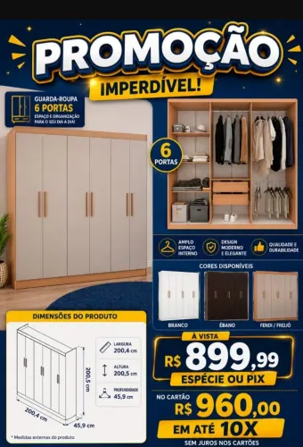 Guarda roupa 6 portas