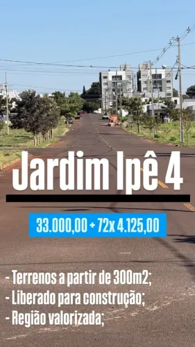 Terreno de 300m² no Jardim Ipe 4 no Boleto