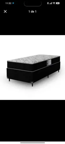 Cama Box Solteiro + Colchão D33 One Face - Suede Preto usado