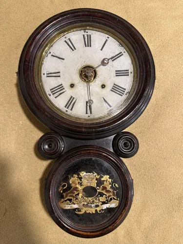 Relógio Antigo Ingraham 8 Dias Original com Chave - Funcionamento Mecânico