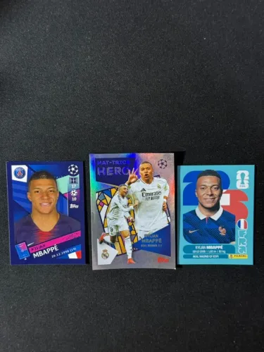 Kylian Mbappé - Lote 3 Cards Figurinhas PSG Real Madrid Copa 2026