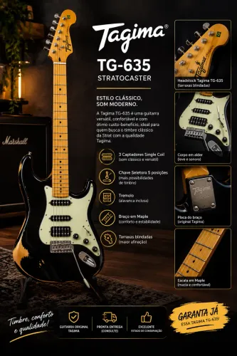 Tagima TG-635 Stratocaster - Preta - Excelente oportunidade