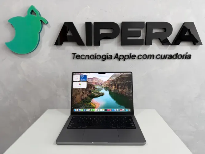 MACBOOK PRO COM HIP M3, 8GB, 512 DE ARMAZENAMENTO , TOUCH ID, TELA 14 POLEGADAS