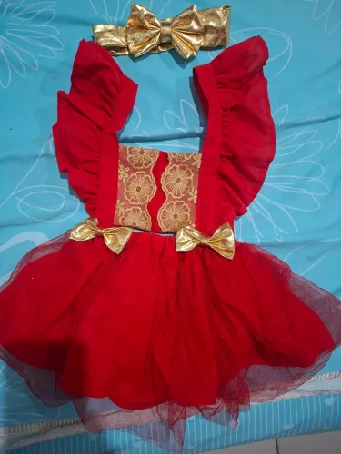 Roupa macacão body bebê menina feminino vermelho natal aniversário festa veste 1 e 2 anos