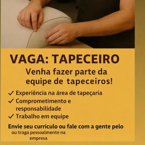 Vaga para tapeceiro ou ajudante