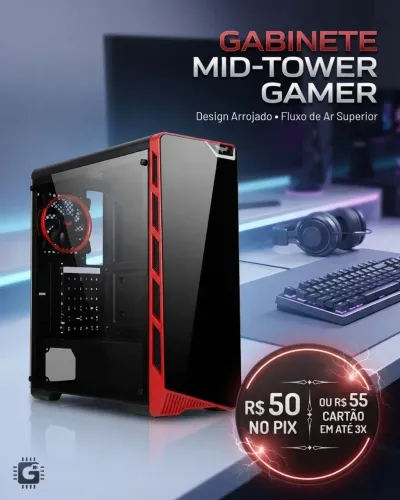 Gabinete Gamer Mid Tower Vamp III