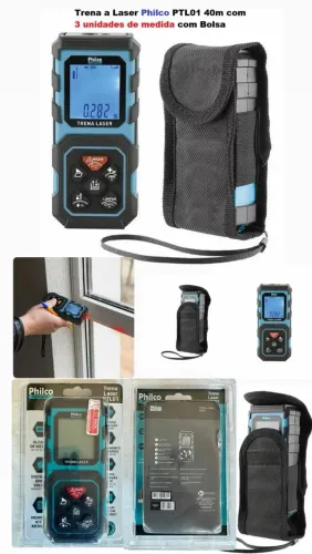 Trena a Laser Philco PTL01 40m profissional com 3 unidades de medida com Bolsa