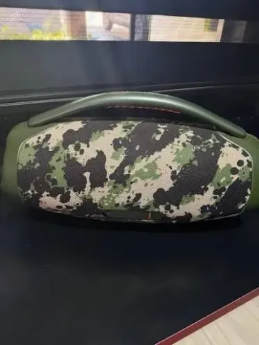 Caixa de som Boombox Bluetooth Camuflada- NOVA