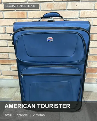 Mala American Tourister Grande Azul - 2 Rodas - Usada