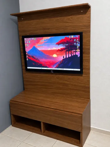 Rack com Painel para Tv em Madeira Novo