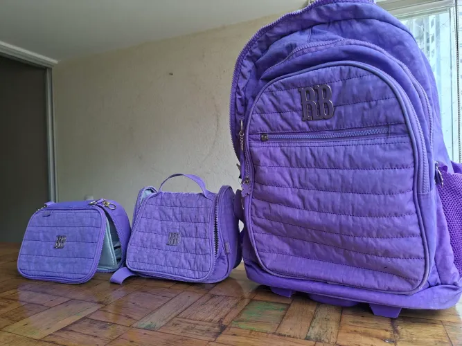 Kit Mochila, porta lápis e Lancheira Rebeca Bonbon
