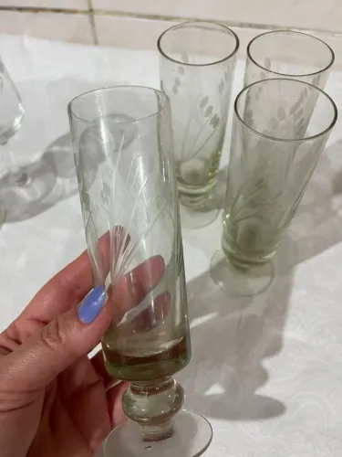 Taças de cristal Vintage Flute para champanhe.