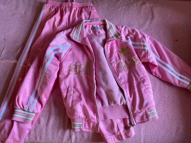 Conjunto Casaco + Calça Adidas Rosa 14