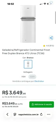 Geladeira nova na caixa