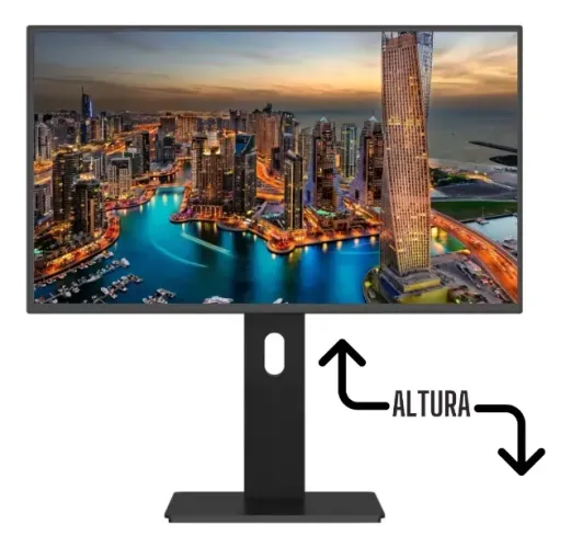 Monitor 19.5'" HD+ Fox Led Ajuste De Altura Tela Giratória Inclinação Horizontal Vertical