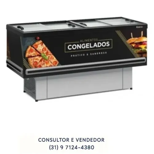 Ilha de Congelados Vidro Reto 2M Gelopar