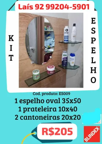 Espelho kit para banheiro 
