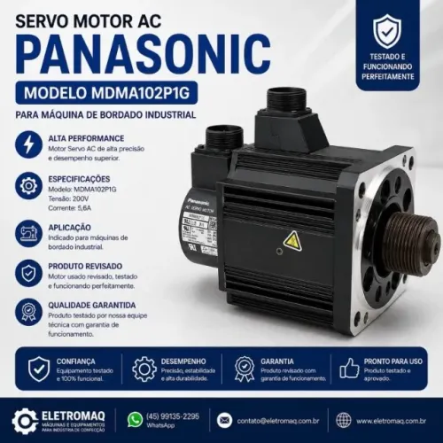 Servo Motor AC Panasonic Modelo MDMA102P1G Para Maquina de Borado