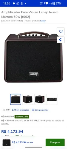 Amplificador Laney 60w na caixa