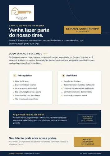 Vaga de emprego/vistorias imobiliárias
