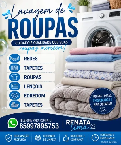 Lavagem de roupas em geral..