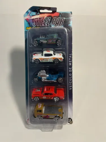 Kit 5 Mini Carrinhos Miniaturas Die Cast Garagem Metal 1:58 Modelos Sortidos - Candide