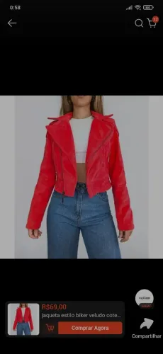 Jaqueta vermelha feminina