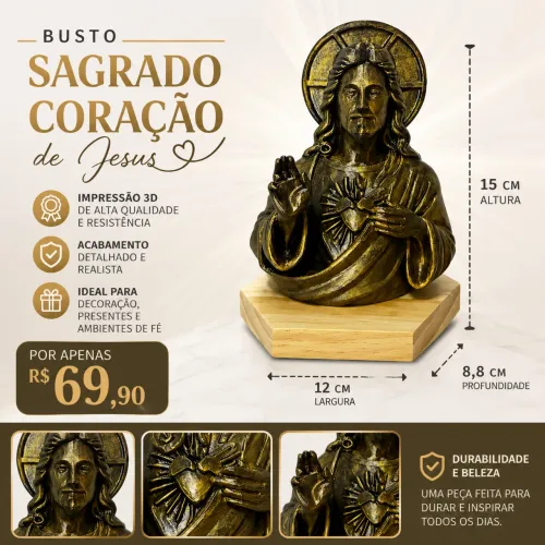 Sagrado Coração de Jesus - Estátua Decorativa