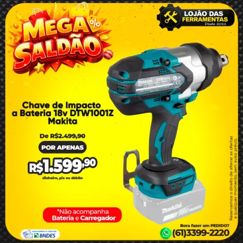 Chave de Impacto a Bateria 18v DTW1001Z Makita