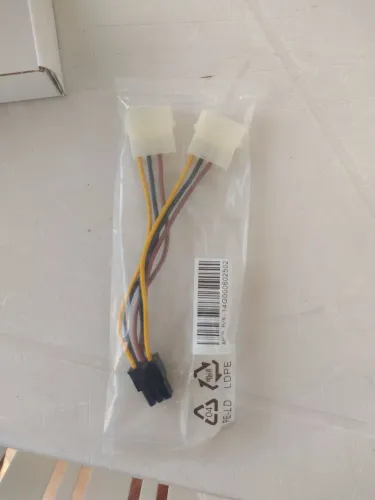 Cabo adaptador moles 4pinos  X2 para pci-e VGA  6pinos 