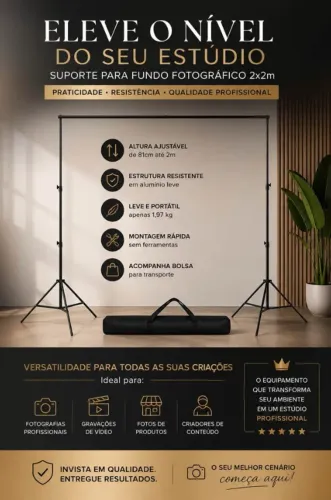 Suporte para Fundo Fotográfico 2x2m