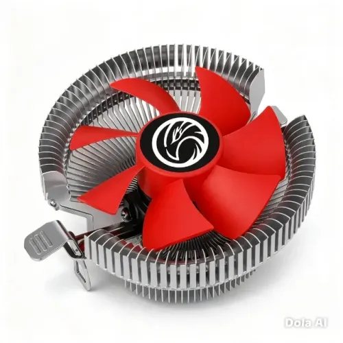 Dissipador Cooler para Processador Intel AMD Baixo Perfil Alumínio Ventoinha Vermelha 7 Pá