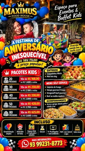 Espaço para eventos e Buffet Kids