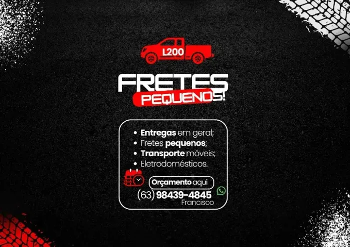 Fretes por Palmas e região com L200 e Strada