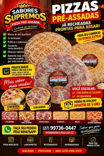 Pizzas Pré-Assadas para Revenda | Atacado a partir de 5 unidades